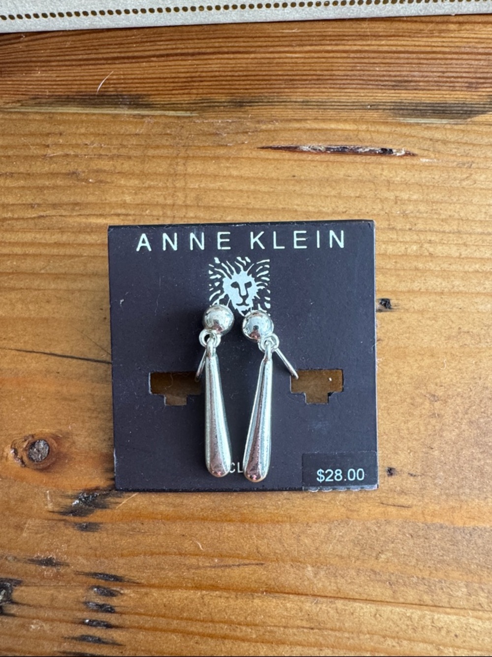 Anne Klein Silver Clip-On Teardrop Earrings
